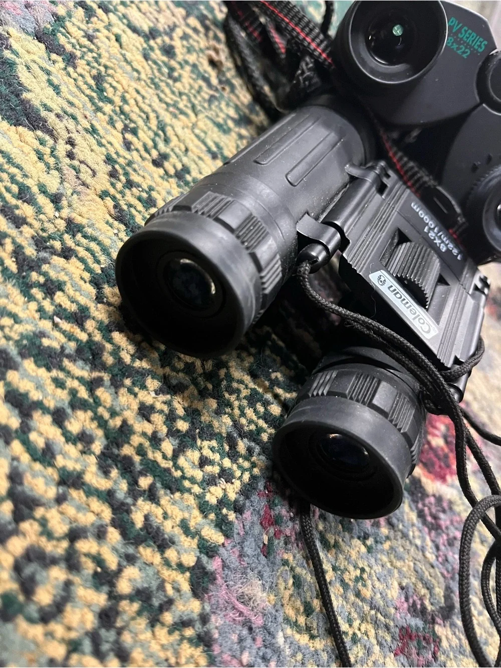 Coleman Black Compact Binoculars with Green Accents